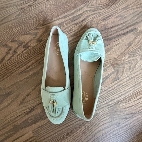 Franco Sarto Mint Green Suede Tassel Loafers - Picture 5 of 5